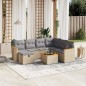 vidaXL 8-tlg. Garten-Sofagarnitur mit Kissen Beige Poly Rattan vidaXL 8-tlg. Garten-Sofagarnitur mit Kissen Beige Poly Rattan