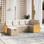 vidaXL 6-tlg. Garten-Sofagarnitur mit Kissen Beige Poly Rattan vidaXL 6-tlg. Garten-Sofagarnitur mit Kissen Beige Poly Rattan