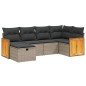 vidaXL 6-tlg. Garten-Sofagarnitur mit Kissen Grau Poly Rattan vidaXL 6-tlg. Garten-Sofagarnitur mit Kissen Grau Poly Rattan