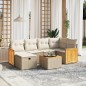 vidaXL 7-tlg. Garten-Sofagarnitur mit Kissen Beige Poly Rattan vidaXL 7-tlg. Garten-Sofagarnitur mit Kissen Beige Poly Rattan