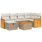 vidaXL 7-tlg. Garten-Sofagarnitur mit Kissen Beige Poly Rattan vidaXL 7-tlg. Garten-Sofagarnitur mit Kissen Beige Poly Rattan