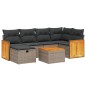 vidaXL 7-tlg. Garten-Sofagarnitur mit Kissen Grau Poly Rattan vidaXL 7-tlg. Garten-Sofagarnitur mit Kissen Grau Poly Rattan