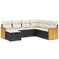 vidaXL 7-tlg. Garten-Sofagarnitur mit Kissen Schwarz Poly Rattan vidaXL 7-tlg. Garten-Sofagarnitur mit Kissen Schwarz Poly Rattan