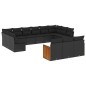vidaXL 13-tlg. Garten-Sofagarnitur mit Kissen Schwarz Poly Rattan vidaXL 13-tlg. Garten-Sofagarnitur mit Kissen Schwarz Poly Rattan