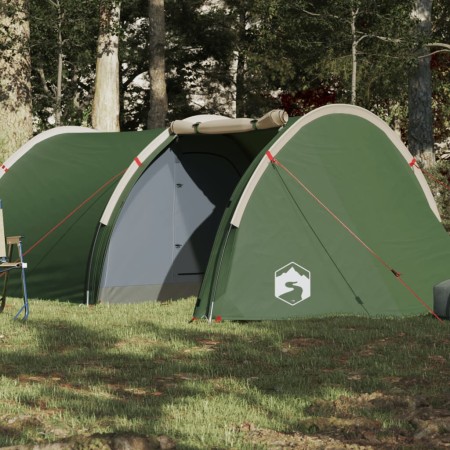 vidaXL Campingzelt 4 Personen Grün 405x170x106 cm 185T Taft