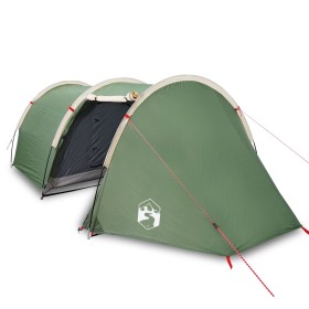 vidaXL Campingzelt 4 Personen Grün 405x170x106 cm 185T Taft