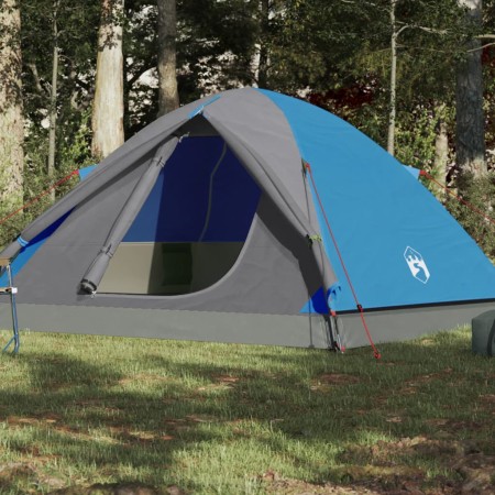 vidaXL Campingzelt 3 Personen Blau 240x217x120 cm 190T Taft