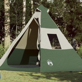 vidaXL Campingzelt 7 Personen Grün 350x350x280 cm 185T Taft