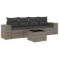 vidaXL 5-tlg. Garten-Sofagarnitur mit Kissen Grau Poly Rattan vidaXL 5-tlg. Garten-Sofagarnitur mit Kissen Grau Poly Rattan