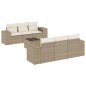 vidaXL 7-tlg. Garten-Sofagarnitur mit Kissen Beige Poly Rattan vidaXL 7-tlg. Garten-Sofagarnitur mit Kissen Beige Poly Rattan