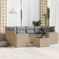 vidaXL 7-tlg. Garten-Sofagarnitur mit Kissen Beige Poly Rattan vidaXL 7-tlg. Garten-Sofagarnitur mit Kissen Beige Poly Rattan