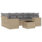 vidaXL 7-tlg. Garten-Sofagarnitur mit Kissen Beige Poly Rattan vidaXL 7-tlg. Garten-Sofagarnitur mit Kissen Beige Poly Rattan
