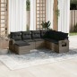 vidaXL 7-tlg. Garten-Sofagarnitur mit Kissen Grau Poly Rattan vidaXL 7-tlg. Garten-Sofagarnitur mit Kissen Grau Poly Rattan