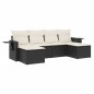 vidaXL 6-tlg. Garten-Sofagarnitur mit Kissen Schwarz Poly Rattan vidaXL 6-tlg. Garten-Sofagarnitur mit Kissen Schwarz Poly Rattan