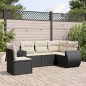 vidaXL 5-tlg. Garten-Sofagarnitur mit Kissen Schwarz Poly Rattan vidaXL 5-tlg. Garten-Sofagarnitur mit Kissen Schwarz Poly Rattan