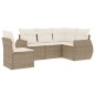 vidaXL 5-tlg. Garten-Sofagarnitur mit Kissen Beige Poly Rattan vidaXL 5-tlg. Garten-Sofagarnitur mit Kissen Beige Poly Rattan