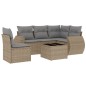 vidaXL 6-tlg. Garten-Sofagarnitur mit Kissen Beige Poly Rattan vidaXL 6-tlg. Garten-Sofagarnitur mit Kissen Beige Poly Rattan