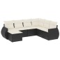 vidaXL 7-tlg. Garten-Sofagarnitur mit Kissen Schwarz Poly Rattan vidaXL 7-tlg. Garten-Sofagarnitur mit Kissen Schwarz Poly Rattan