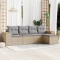 vidaXL 5-tlg. Garten-Sofagarnitur mit Kissen Beige Poly Rattan vidaXL 5-tlg. Garten-Sofagarnitur mit Kissen Beige Poly Rattan