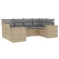 vidaXL 6-tlg. Garten-Sofagarnitur mit Kissen Beige Poly Rattan vidaXL 6-tlg. Garten-Sofagarnitur mit Kissen Beige Poly Rattan