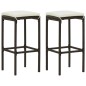 vidaXL 3-tlg. Gartenbar-Set mit Kissen Poly Rattan Braun vidaXL 3-tlg. Gartenbar-Set mit Kissen Poly Rattan Braun