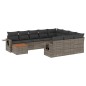 vidaXL 11-tlg. Garten-Sofagarnitur mit Kissen Grau Poly Rattan vidaXL 11-tlg. Garten-Sofagarnitur mit Kissen Grau Poly Rattan