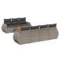 vidaXL 8-tlg. Garten-Sofagarnitur mit Kissen Grau Poly Rattan vidaXL 8-tlg. Garten-Sofagarnitur mit Kissen Grau Poly Rattan