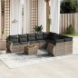 vidaXL 9-tlg. Garten-Sofagarnitur mit Kissen Grau Poly Rattan vidaXL 9-tlg. Garten-Sofagarnitur mit Kissen Grau Poly Rattan