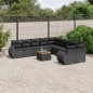 vidaXL 11-tlg. Garten-Sofagarnitur mit Kissen Schwarz Poly Rattan vidaXL 11-tlg. Garten-Sofagarnitur mit Kissen Schwarz Poly Rattan