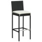 5-tlg. Gartenbar-Set mit Kissen Poly Rattan Schwarz 5-tlg. Gartenbar-Set mit Kissen Poly Rattan Schwarz