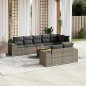 vidaXL 9-tlg. Garten-Sofagarnitur mit Kissen Grau Poly Rattan vidaXL 9-tlg. Garten-Sofagarnitur mit Kissen Grau Poly Rattan