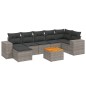 vidaXL 8-tlg. Garten-Sofagarnitur mit Kissen Grau Poly Rattan vidaXL 8-tlg. Garten-Sofagarnitur mit Kissen Grau Poly Rattan