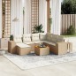 vidaXL 8-tlg. Garten-Sofagarnitur mit Kissen Beige Poly Rattan vidaXL 8-tlg. Garten-Sofagarnitur mit Kissen Beige Poly Rattan