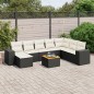 vidaXL 9-tlg. Garten-Sofagarnitur mit Kissen Schwarz Poly Rattan vidaXL 9-tlg. Garten-Sofagarnitur mit Kissen Schwarz Poly Rattan