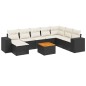 vidaXL 9-tlg. Garten-Sofagarnitur mit Kissen Schwarz Poly Rattan vidaXL 9-tlg. Garten-Sofagarnitur mit Kissen Schwarz Poly Rattan