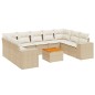 vidaXL 10-tlg. Garten-Sofagarnitur mit Kissen Beige Poly Rattan vidaXL 10-tlg. Garten-Sofagarnitur mit Kissen Beige Poly Rattan