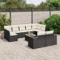 vidaXL 10-tlg. Garten-Sofagarnitur mit Kissen Schwarz Poly Rattan vidaXL 10-tlg. Garten-Sofagarnitur mit Kissen Schwarz Poly Rattan