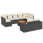 vidaXL 10-tlg. Garten-Sofagarnitur mit Kissen Schwarz Poly Rattan vidaXL 10-tlg. Garten-Sofagarnitur mit Kissen Schwarz Poly Rattan