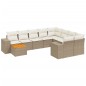 vidaXL 10-tlg. Garten-Sofagarnitur mit Kissen Beige Poly Rattan vidaXL 10-tlg. Garten-Sofagarnitur mit Kissen Beige Poly Rattan