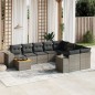 vidaXL 10-tlg. Garten-Sofagarnitur mit Kissen Grau Poly Rattan vidaXL 10-tlg. Garten-Sofagarnitur mit Kissen Grau Poly Rattan