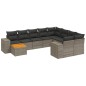 vidaXL 10-tlg. Garten-Sofagarnitur mit Kissen Grau Poly Rattan vidaXL 10-tlg. Garten-Sofagarnitur mit Kissen Grau Poly Rattan