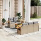 vidaXL 6-tlg. Garten-Sofagarnitur mit Kissen Beige Poly Rattan vidaXL 6-tlg. Garten-Sofagarnitur mit Kissen Beige Poly Rattan