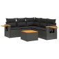 vidaXL 6-tlg. Garten-Sofagarnitur mit Kissen Schwarz Poly Rattan vidaXL 6-tlg. Garten-Sofagarnitur mit Kissen Schwarz Poly Rattan
