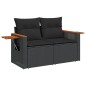 vidaXL 6-tlg. Garten-Sofagarnitur mit Kissen Schwarz Poly Rattan vidaXL 6-tlg. Garten-Sofagarnitur mit Kissen Schwarz Poly Rattan