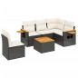 vidaXL 6-tlg. Garten-Sofagarnitur mit Kissen Schwarz Poly Rattan vidaXL 6-tlg. Garten-Sofagarnitur mit Kissen Schwarz Poly Rattan