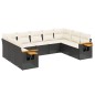 vidaXL 9-tlg. Garten-Sofagarnitur mit Kissen Schwarz Poly Rattan vidaXL 9-tlg. Garten-Sofagarnitur mit Kissen Schwarz Poly Rattan