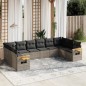 vidaXL 10-tlg. Garten-Sofagarnitur mit Kissen Grau Poly Rattan vidaXL 10-tlg. Garten-Sofagarnitur mit Kissen Grau Poly Rattan