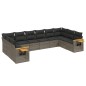 vidaXL 10-tlg. Garten-Sofagarnitur mit Kissen Grau Poly Rattan vidaXL 10-tlg. Garten-Sofagarnitur mit Kissen Grau Poly Rattan