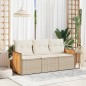 vidaXL 3-tlg. Garten-Sofagarnitur mit Kissen Beige Poly Rattan vidaXL 3-tlg. Garten-Sofagarnitur mit Kissen Beige Poly Rattan