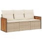 vidaXL 3-tlg. Garten-Sofagarnitur mit Kissen Beige Poly Rattan vidaXL 3-tlg. Garten-Sofagarnitur mit Kissen Beige Poly Rattan